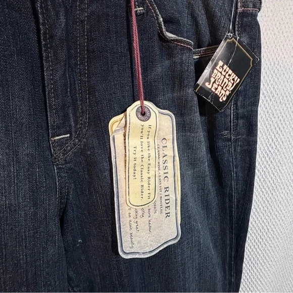 LUCKY BRAND Sz 14 Classic Rider Dark Blue Denim Jeans NEW WITH TAGS - Picture 3 of 12